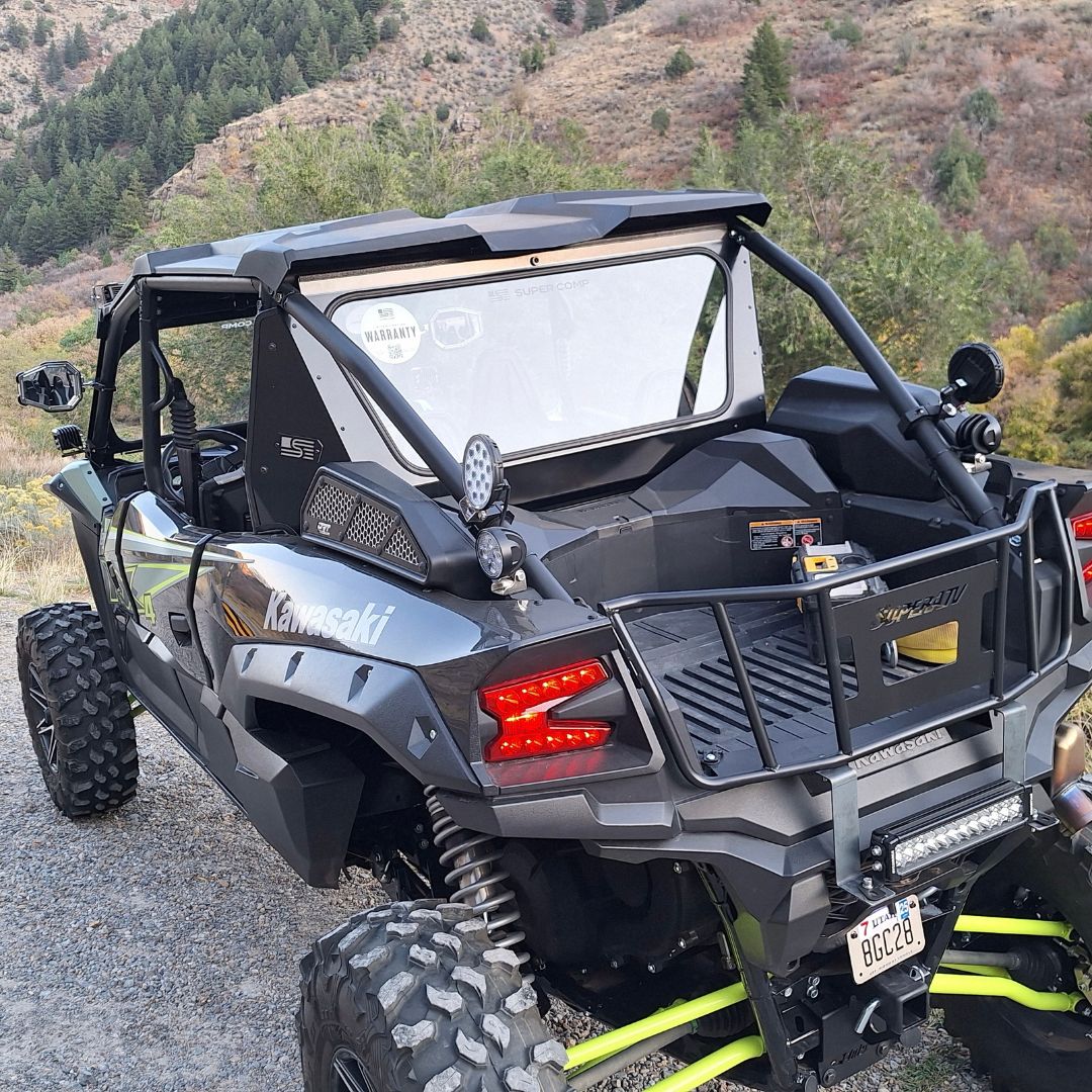 Photo of Kawasaki KRX Rear Windshield by Super Comp USA - Premium Rear Windshield for UTVs / Side by Sides