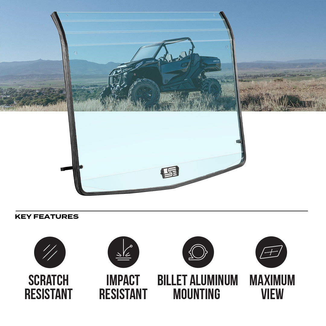Photo of Commander/Maverick Sport/ Maverick Trail Polycarbonate Full Front Windshield by Super Comp USA - Premium Polycarbonate Front Windshield for UTVs / Side by Sides