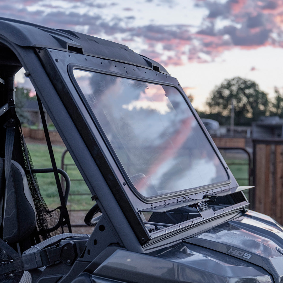 Photo of Can-Am Defender Front Windshield by Super Comp USA - Premium Glass Front Windshield for UTVs / Side by Sides
