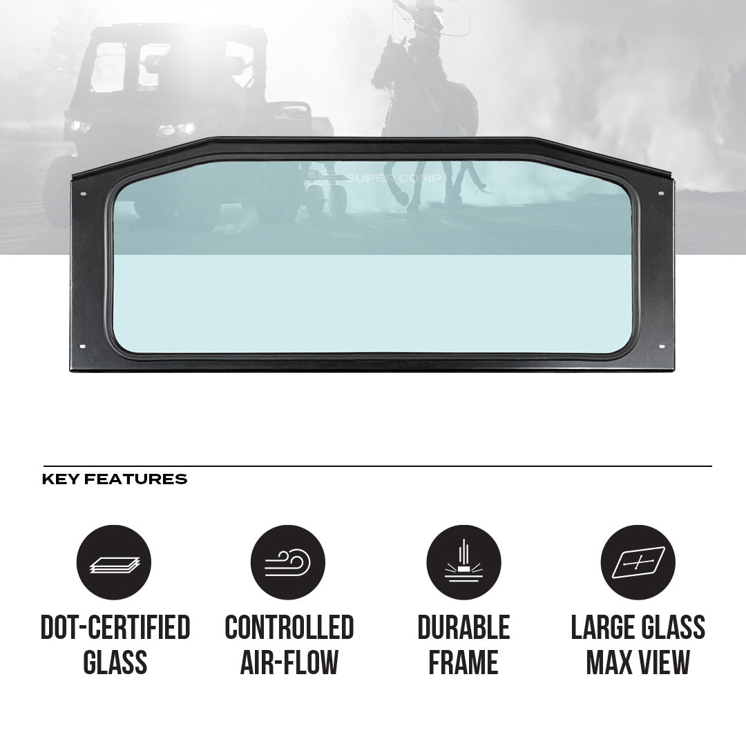 Photo of Can-Am Defender Rear Windshield by Super Comp USA - Premium Rear Windshield for UTVs / Side by Sides