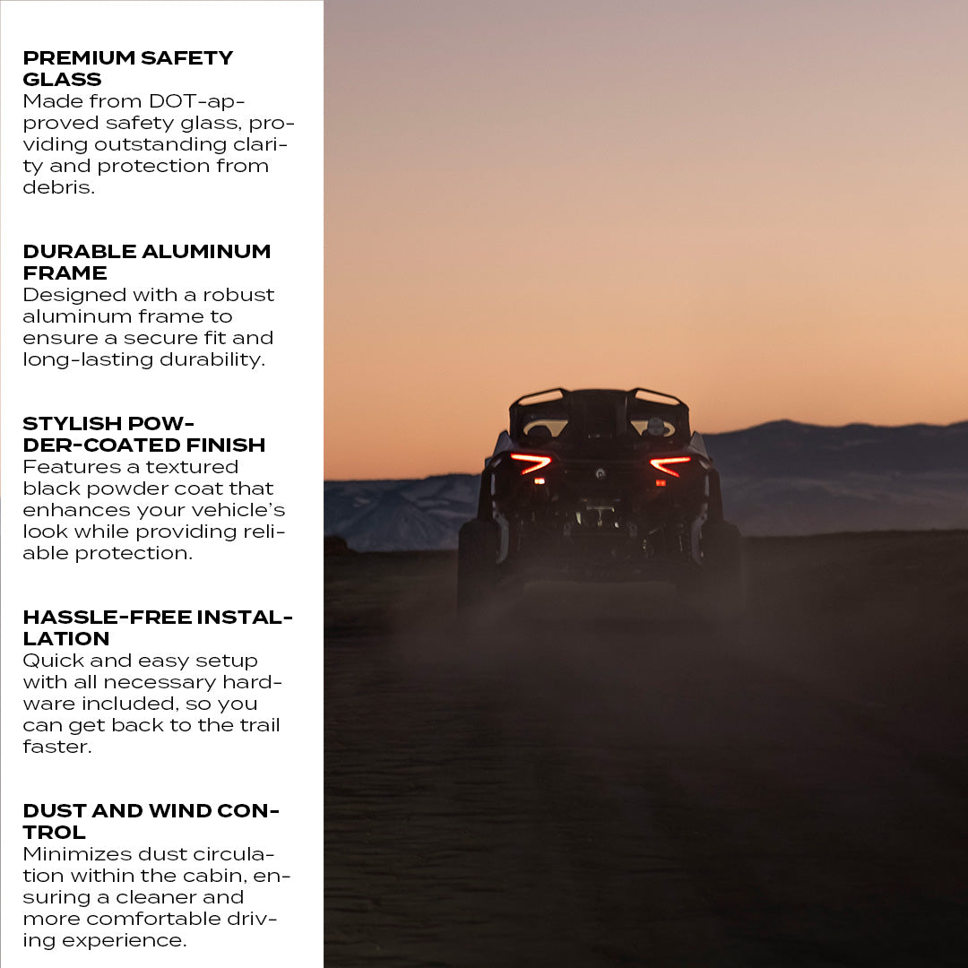 Photo of Can-Am Maverick R Rear Windshield by Super Comp USA - Premium Rear Windshield for UTVs / Side by Sides