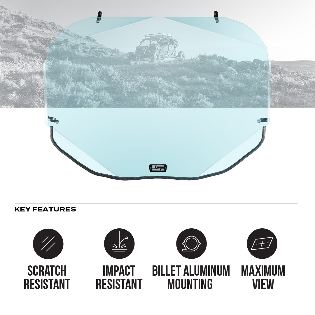 Photo of Can-Am Maverick X3 Polycarbonate Full Front Windshield by Super Comp USA - Premium Polycarbonate Front Windshield for UTVs / Side by Sides