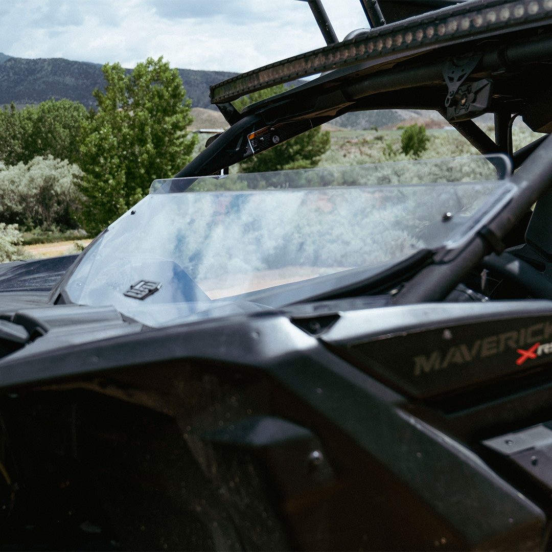 Photo of Can-Am Maverick X3 Polycarbonate Half Front Windshield by Super Comp USA - Premium Polycarbonate Front Windshield for UTVs / Side by Sides