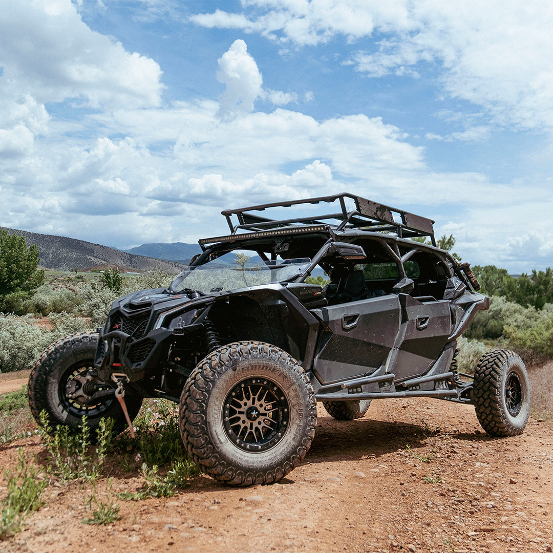 Photo of Can-Am Maverick X3 Polycarbonate Half Front Windshield by Super Comp USA - Premium Polycarbonate Front Windshield for UTVs / Side by Sides