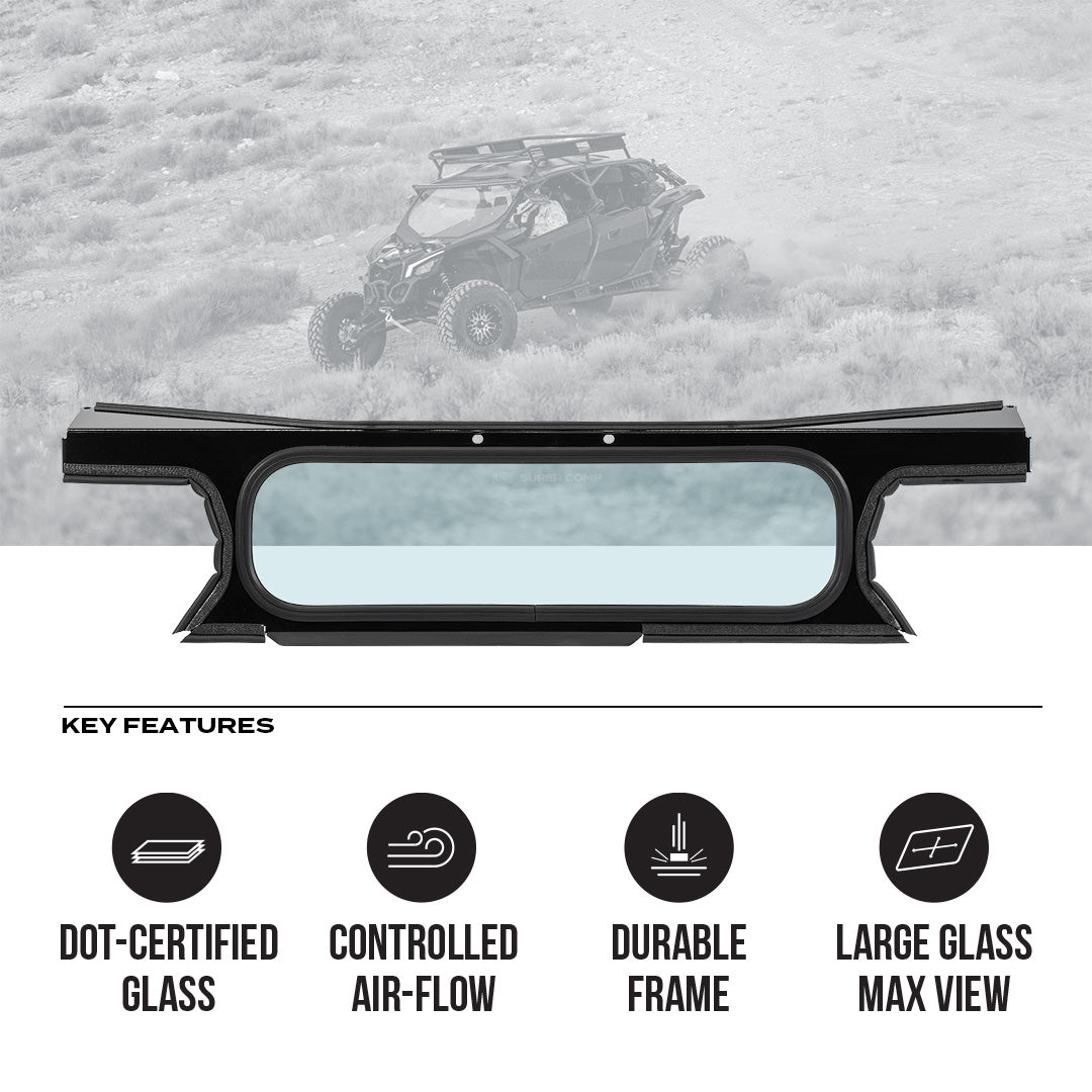Photo of Can-Am Maverick X3 Rear Windshield by Super Comp USA - Premium Rear Windshield for UTVs / Side by Sides