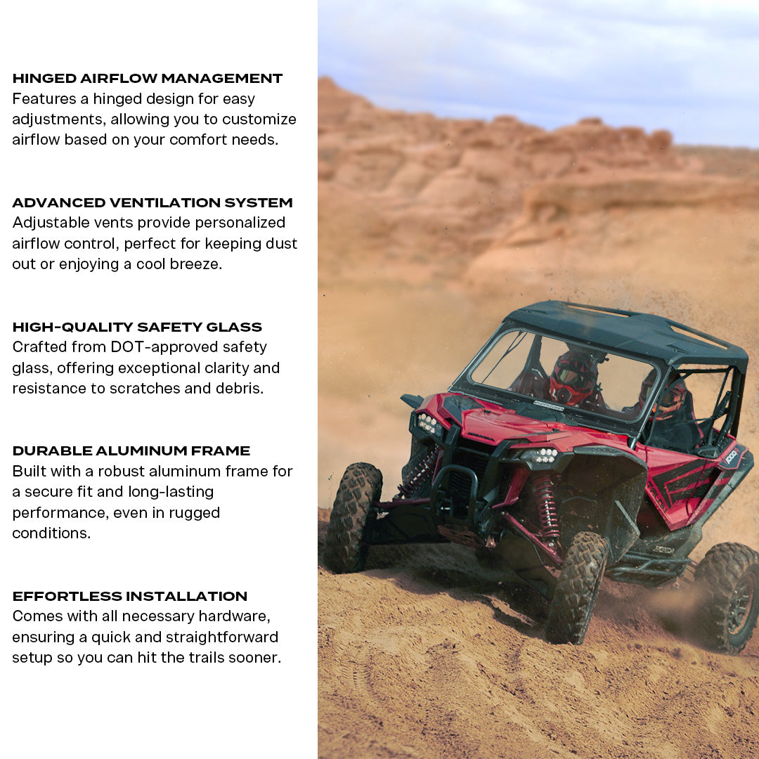 Photo of Honda Talon Front Glass Windshield by Super Comp USA - Premium Glass Front Windshield for UTVs / Side by Sides