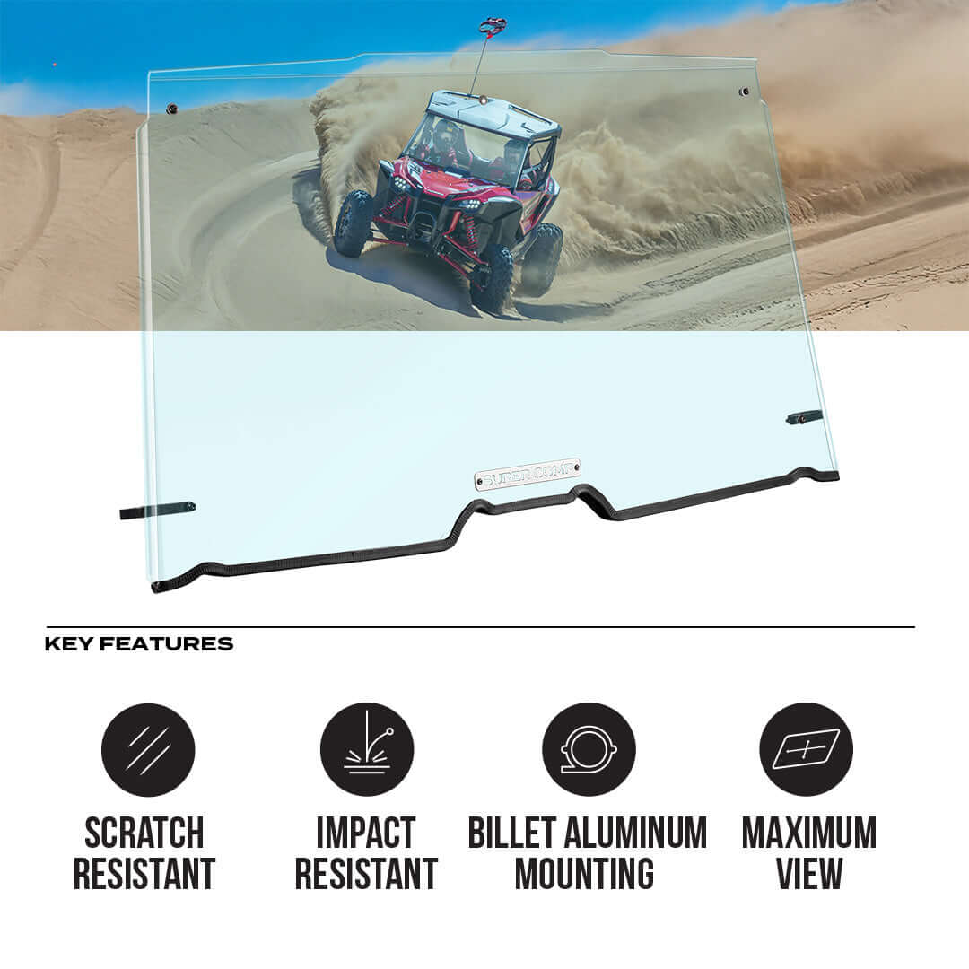 Photo of Honda Talon Polycarbonate Full Front Windshield by Super Comp USA - Premium Polycarbonate Front Windshield for UTVs / Side by Sides