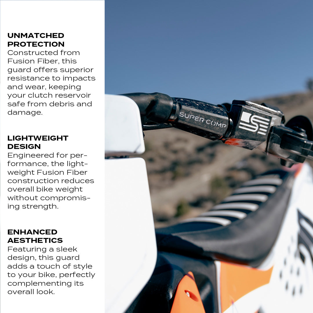Photo of Super Comp Fusion Fiber Clutch Reservoir Guard (KTM, Gas Gas, Husqvarna) by Super Comp USA - Premium MX Clutch Guard for UTVs / Side by Sides