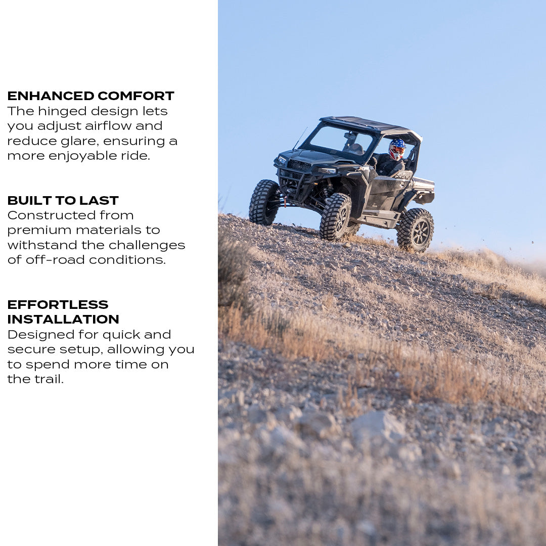Photo of Polaris General Front Windshield by Super Comp USA - Premium Glass Front Windshield for UTVs / Side by Sides