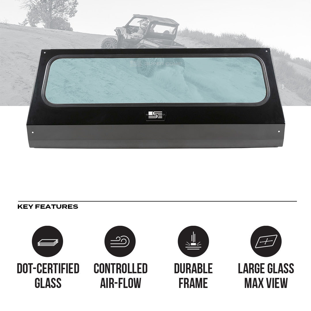 Photo of Polaris General Rear Windshield by Super Comp USA - Premium Rear Windshield for UTVs / Side by Sides