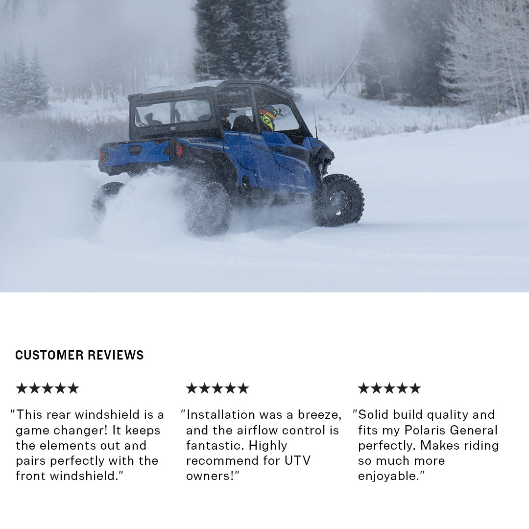 Photo of Polaris General Rear Windshield by Super Comp USA - Premium Rear Windshield for UTVs / Side by Sides