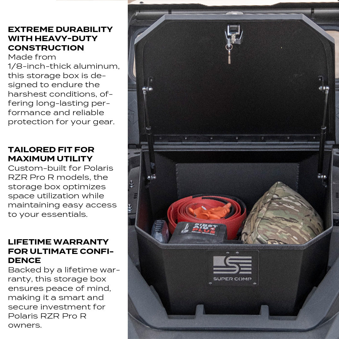 Photo of Polaris Pro R Storage Box by Super Comp USA - Premium Storage for UTVs / Side by Sides