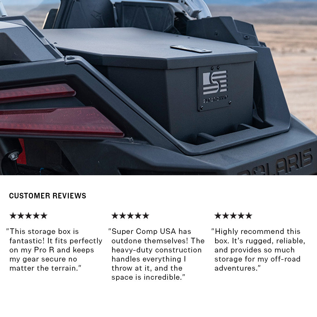 Photo of Polaris Pro R Storage Box by Super Comp USA - Premium Storage for UTVs / Side by Sides