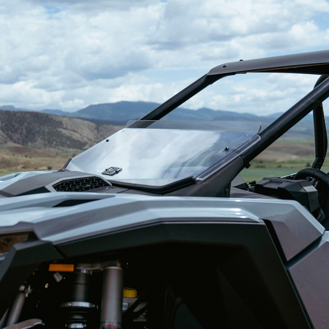 Photo of Polaris RZR Pro R Polycarbonate Half Front Windshield by Super Comp USA - Premium Polycarbonate Front Windshield for UTVs / Side by Sides