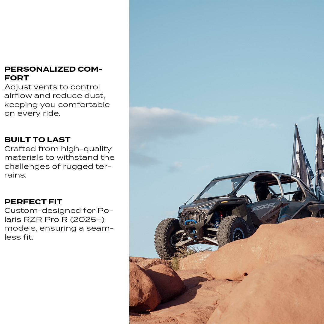 Photo of Polaris Pro R Front Windshield (2025+) by Super Comp USA - Premium Glass Front Windshield for UTVs / Side by Sides