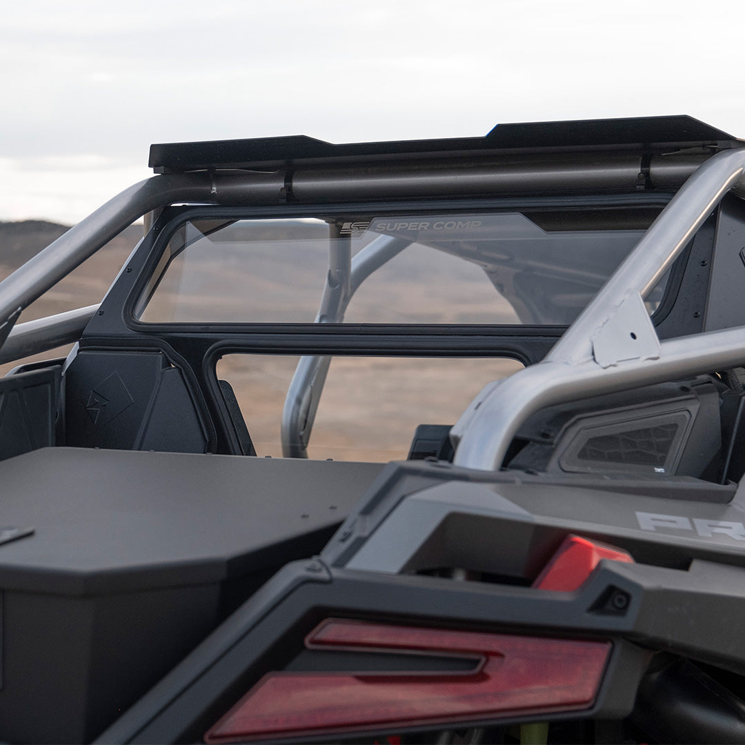 Photo of Polaris Pro R Rear Windshield (2022 - 2024) by Super Comp USA - Premium Rear Windshield for UTVs / Side by Sides