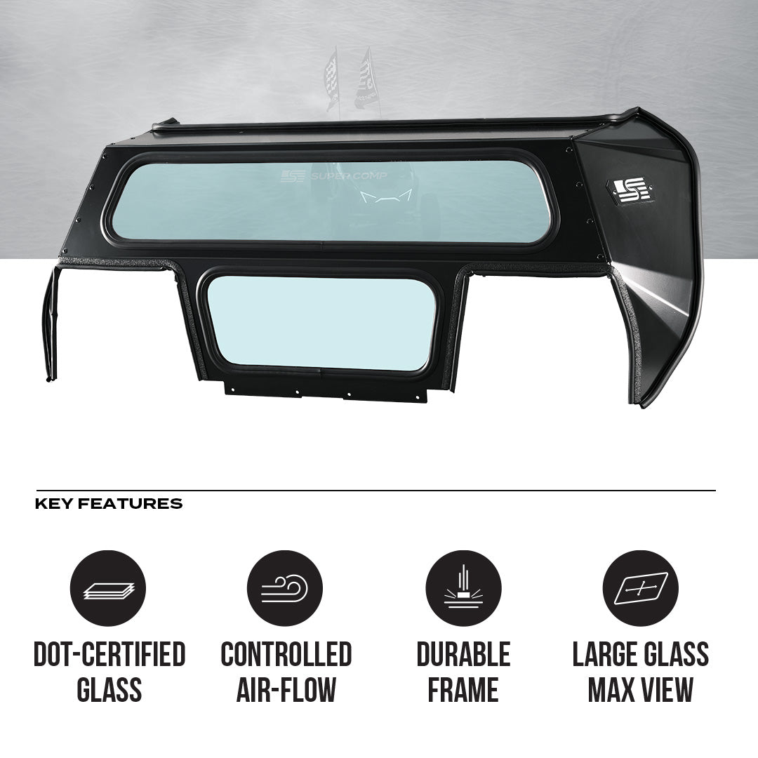 Photo of Polaris Pro R Rear Windshield (2025+) by Super Comp USA - Premium Rear Windshield for UTVs / Side by Sides