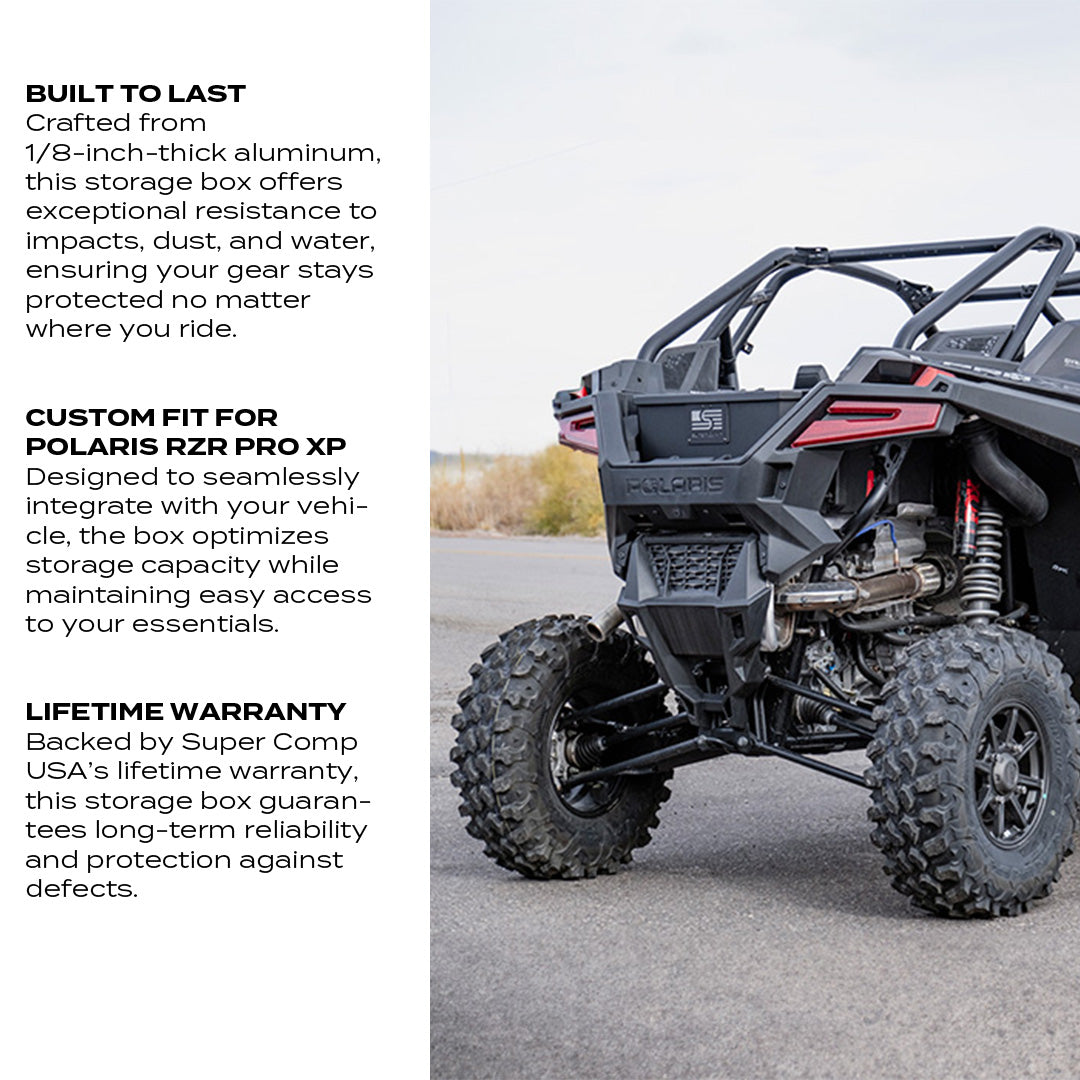 Photo of Polaris RZR Turbo R, Pro S, & Pro XP Storage Box by Super Comp USA - Premium Storage for UTVs / Side by Sides