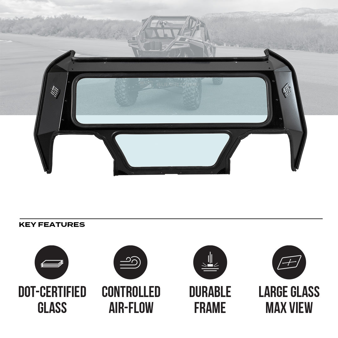 Photo of Polaris Pro XP Rear Windshield by Super Comp USA - Premium Rear Windshield for UTVs / Side by Sides