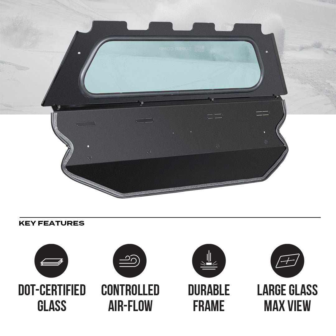Photo of Polaris Trail 900 Rear Windshield by Super Comp USA - Premium Rear Windshield for UTVs / Side by Sides