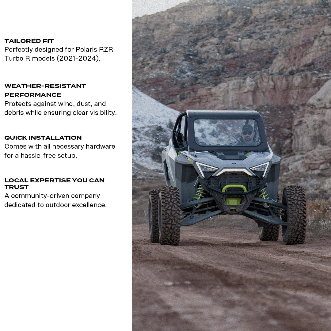 Photo of Polaris RZR Pro XP & Turbo R Front Windshield by Super Comp USA - Premium Glass Front Windshield for UTVs / Side by Sides
