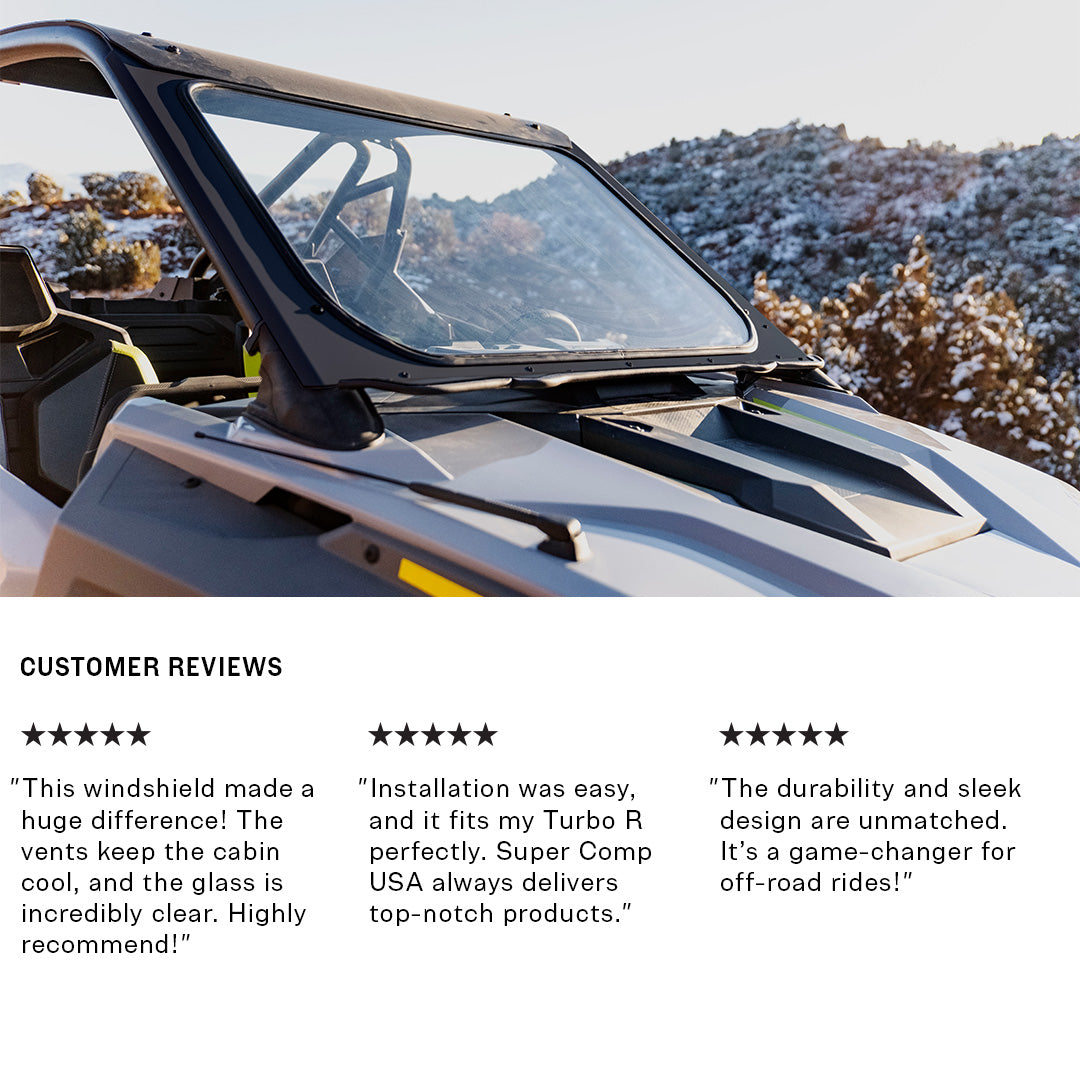 Photo of Polaris RZR Pro XP & Turbo R Front Windshield by Super Comp USA - Premium Glass Front Windshield for UTVs / Side by Sides