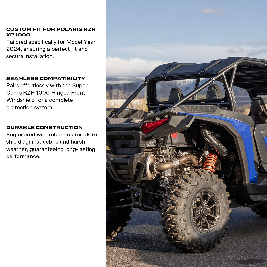 Photo of Polaris RZR XP 1000 Rear Windshield 2024+ by Super Comp USA - Premium Rear Windshield for UTVs / Side by Sides