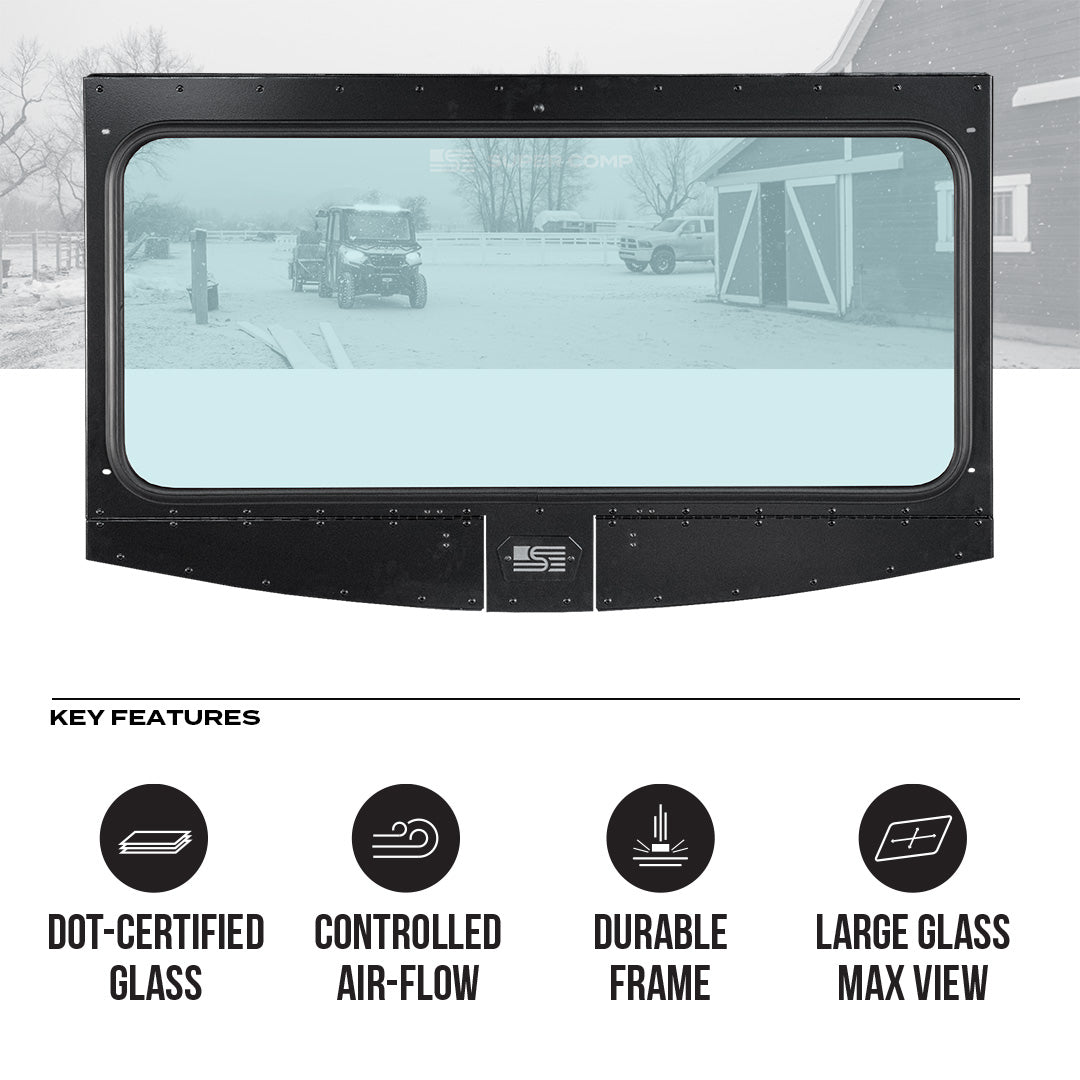 Photo of Polaris Ranger Front Windshield by Super Comp USA - Premium Glass Front Windshield for UTVs / Side by Sides