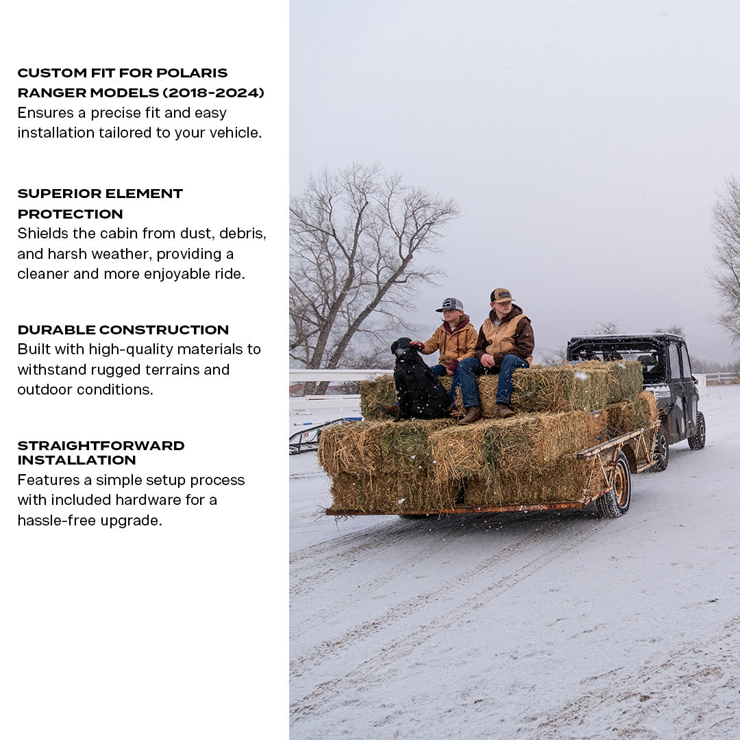 Photo of Polaris Ranger Rear Windshield by Super Comp USA - Premium Rear Windshield for UTVs / Side by Sides