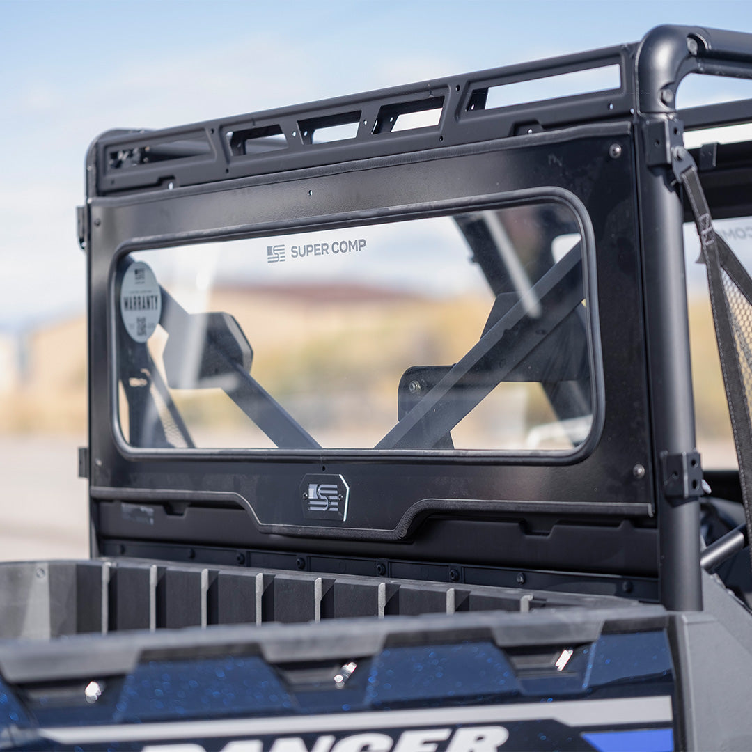 Photo of Polaris Ranger Rear Windshield by Super Comp USA - Premium Rear Windshield for UTVs / Side by Sides
