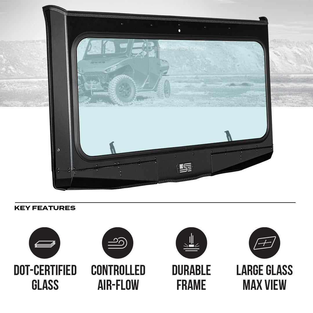 Photo of Segway UT10 Crew Front Windshield by Super Comp USA - Premium Glass Front Windshield for UTVs / Side by Sides