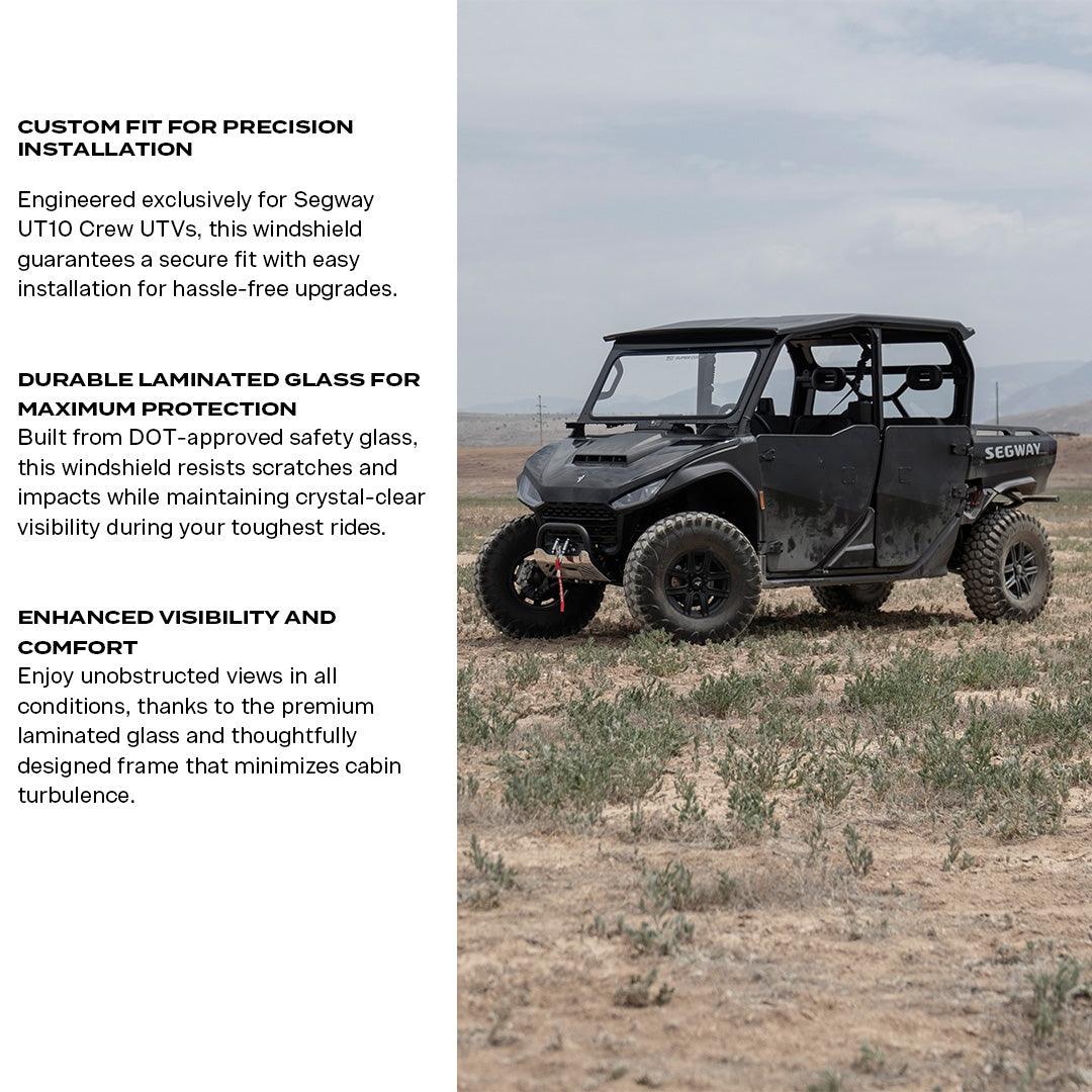 Photo of Segway UT10 Crew Front Windshield by Super Comp USA - Premium Glass Front Windshield for UTVs / Side by Sides