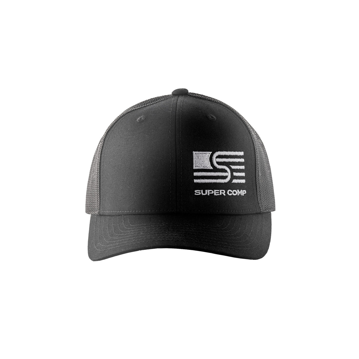 Photo of Classic Black Trucker Cap With Corner Logo by Super Comp USA - Premium Apparel for UTVs / Side by Sides