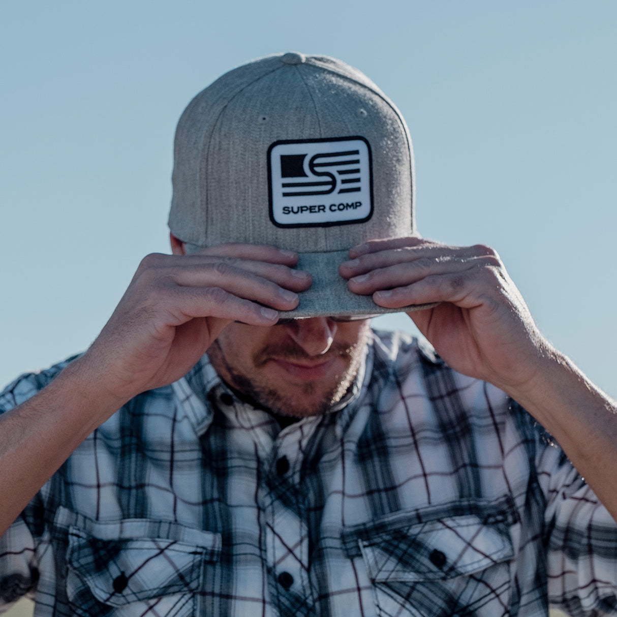 Photo of Snapback Flex fit Flat brim Cap With Patch by Super Comp USA - Premium Apparel for UTVs / Side by Sides