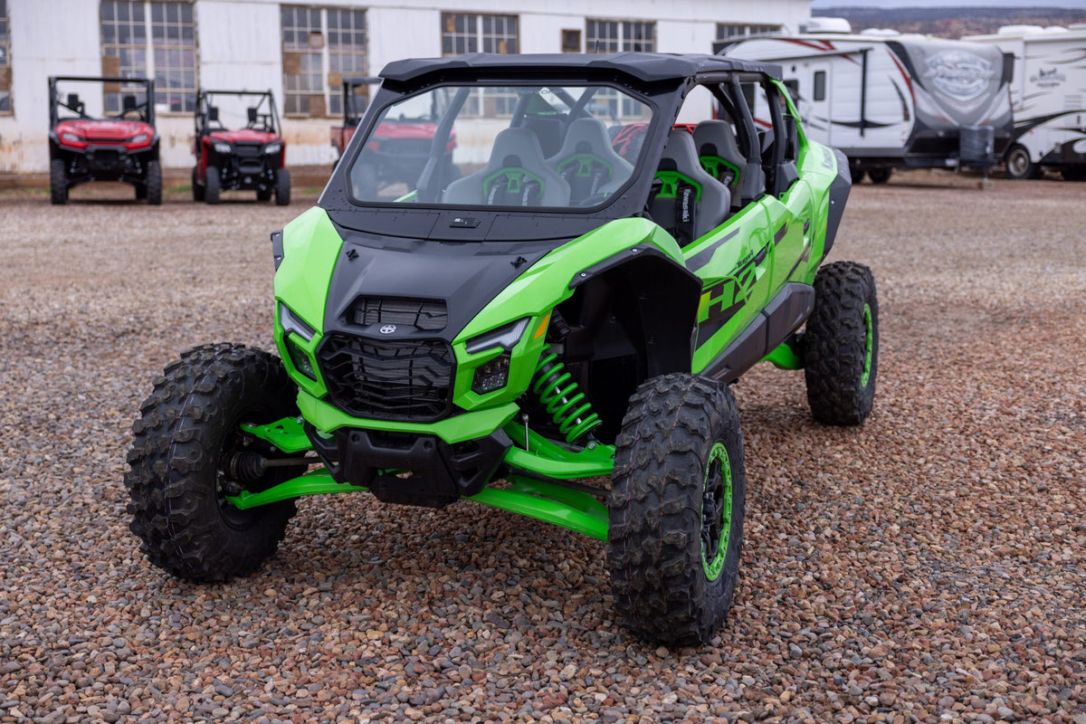 Photo of Kawasaki Teryx H2 Vented Front Windshield by Super Comp - Premium Glass Front Windshield for UTVs / Side by Sides