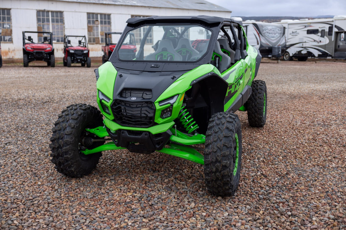 Photo of Kawasaki Teryx H2 Vented Front Windshield by Super Comp - Premium Glass Front Windshield for UTVs / Side by Sides