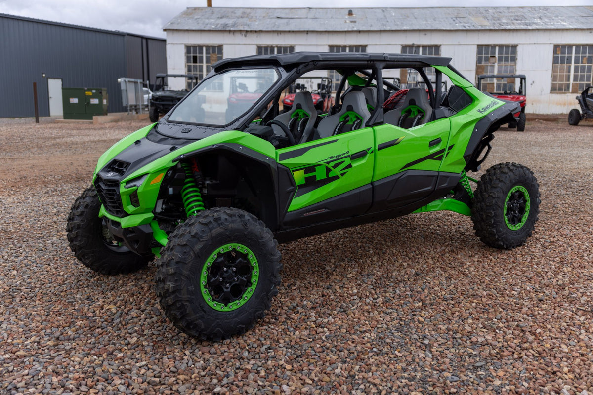 Photo of Kawasaki Teryx H2 Vented Front Windshield by Super Comp - Premium Glass Front Windshield for UTVs / Side by Sides