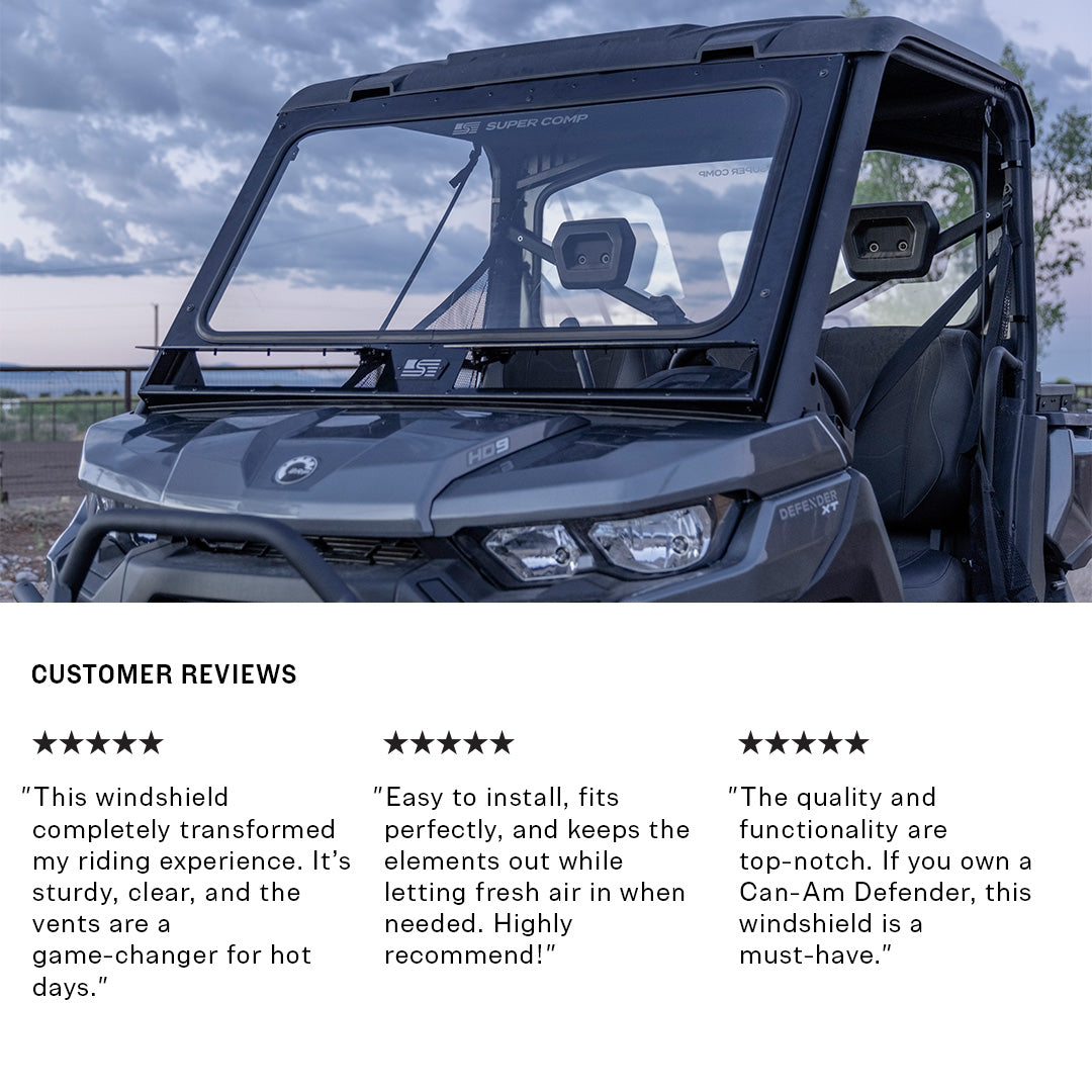 Can-Am Defender Front Windshield | Durable, Vented, Perfect Fit ...