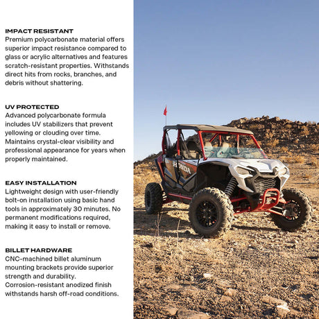 Photo of Honda Talon Polycarbonate Half Front Windshield by Super Comp USA - Premium Polycarbonate Front Windshield for UTVs / Side by Sides