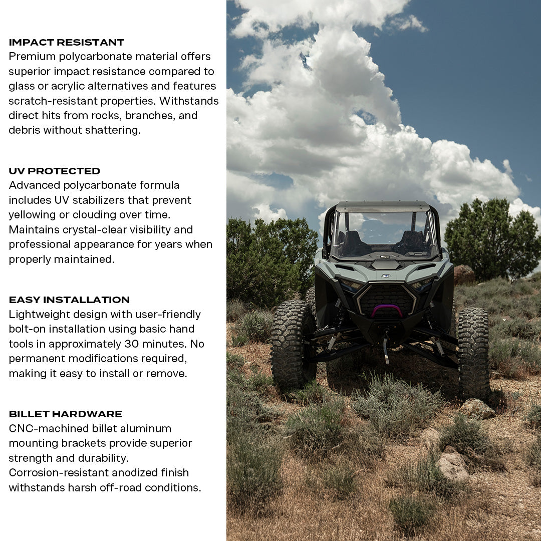 Polaris RZR Pro R Polycarbonate Full Front Windshield | Scratch