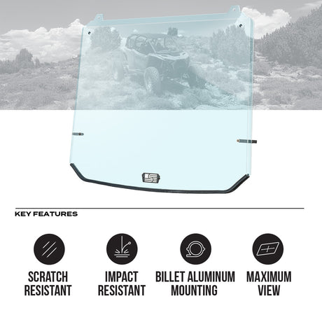 Photo of Polaris RZR Pro XP & Pro S Polycarbonate Full Front Windshield by Super Comp USA - Premium Polycarbonate Front Windshield for UTVs / Side by Sides