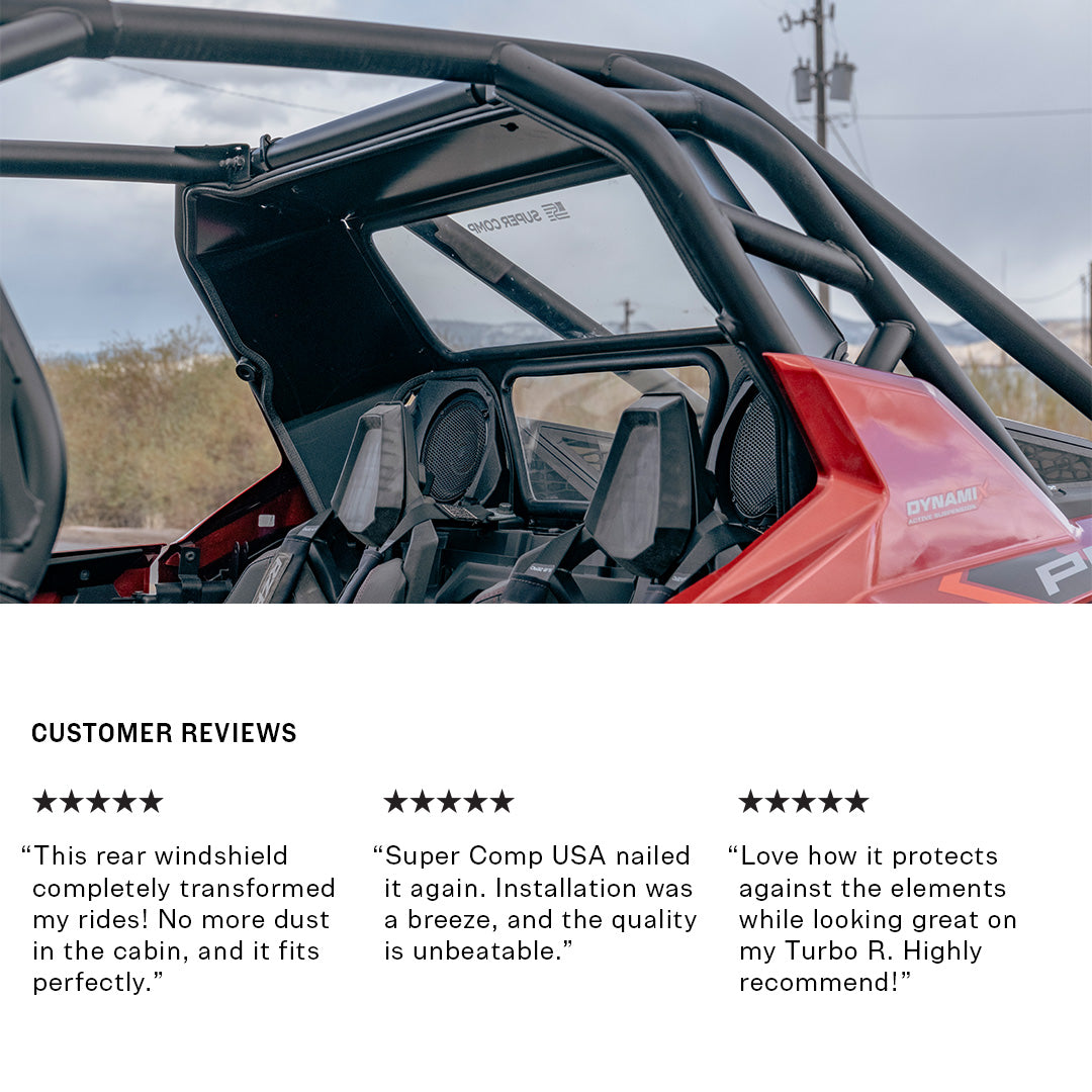 Polaris Turbo R Rear Windshield | DOT-Approved Glass | Lifetime