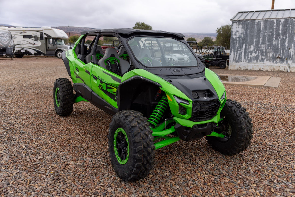 Photo of Kawasaki Teryx H2 Vented Front Windshield by Super Comp - Premium Glass Front Windshield for UTVs / Side by Sides